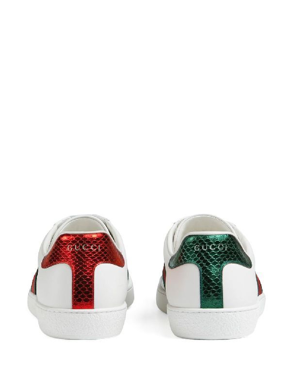 Ace Bee Embroidered Leather Sneakers