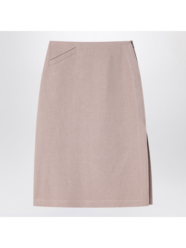 Straight Linen Skirt