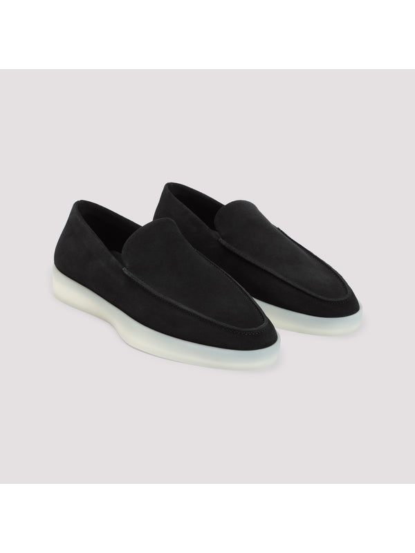 Logo Patch Leather Loafers