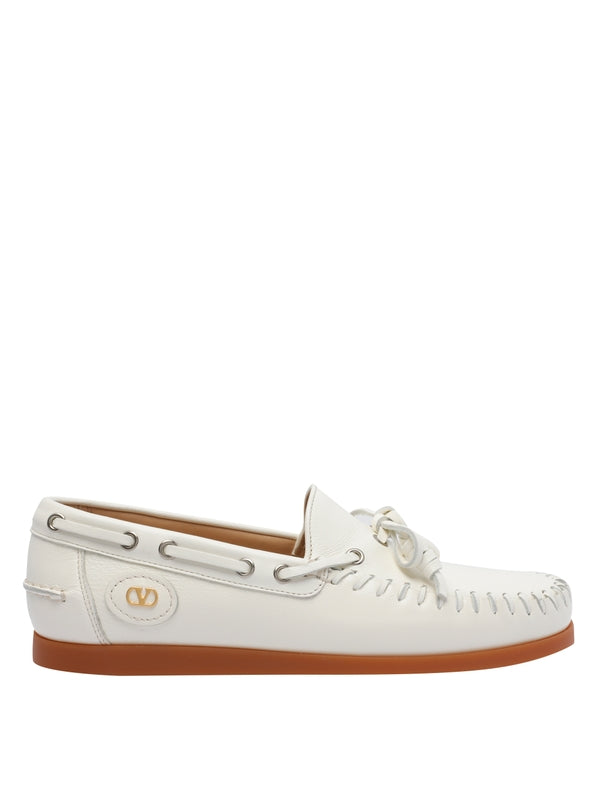 Valentino White Boat Shoes