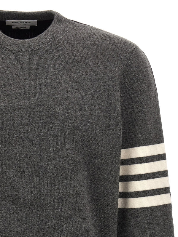 4-Bar Armband Crew Neck Wool Knit