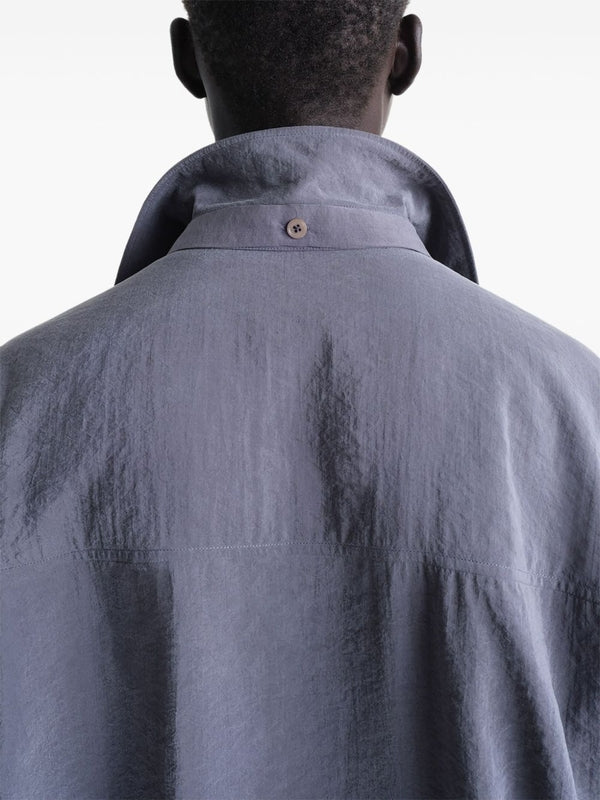 Tie Decor Silk Nylon Shirt