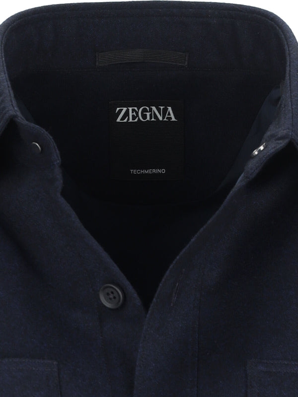 Zipper Pocket Wool Shirt