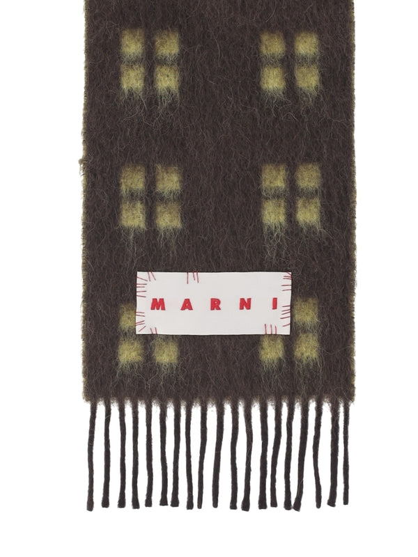 MARNI - Logo Reversible Mohair Wool Scarf - Jente