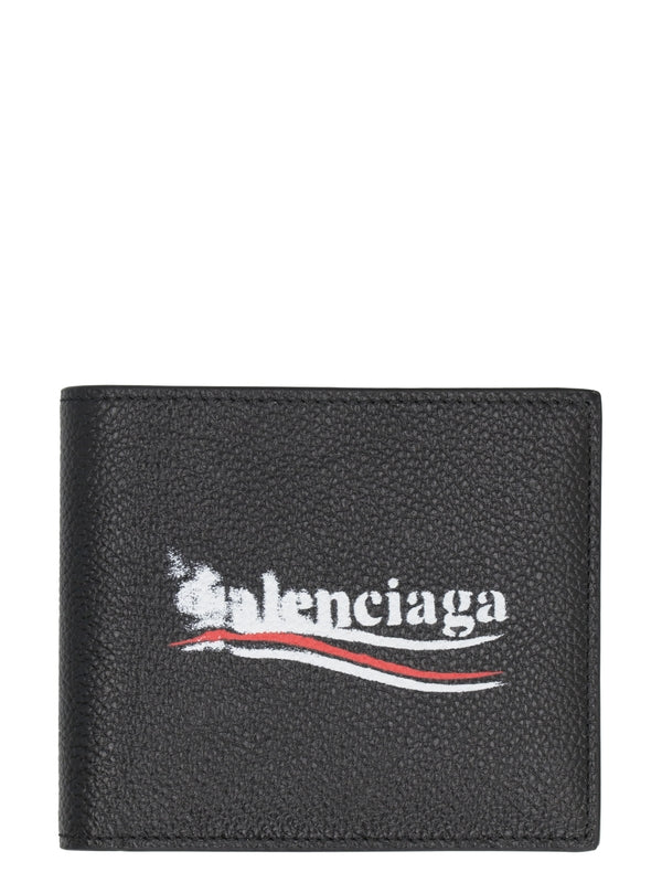 Stencil Logo Leather Bi-Fold Wallet