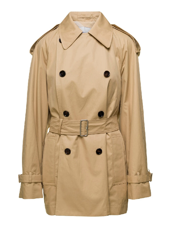 Belted Double Short Trench Coat
