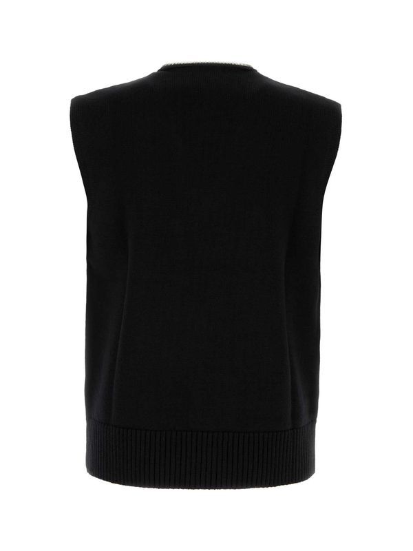 Zipper Neck Wool Knit Vest