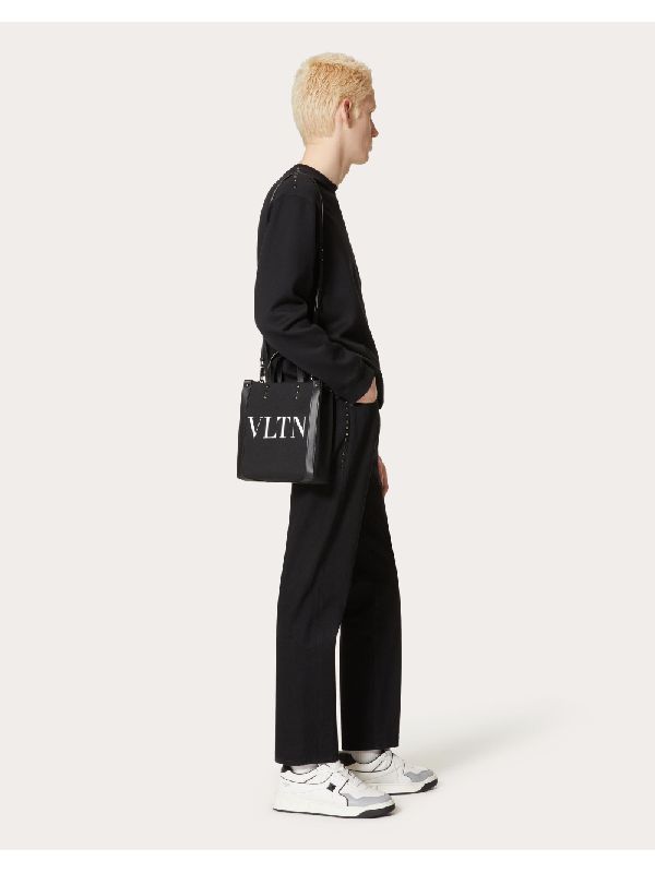 Vltm Logo Printed Canvas Mini Tote Bag