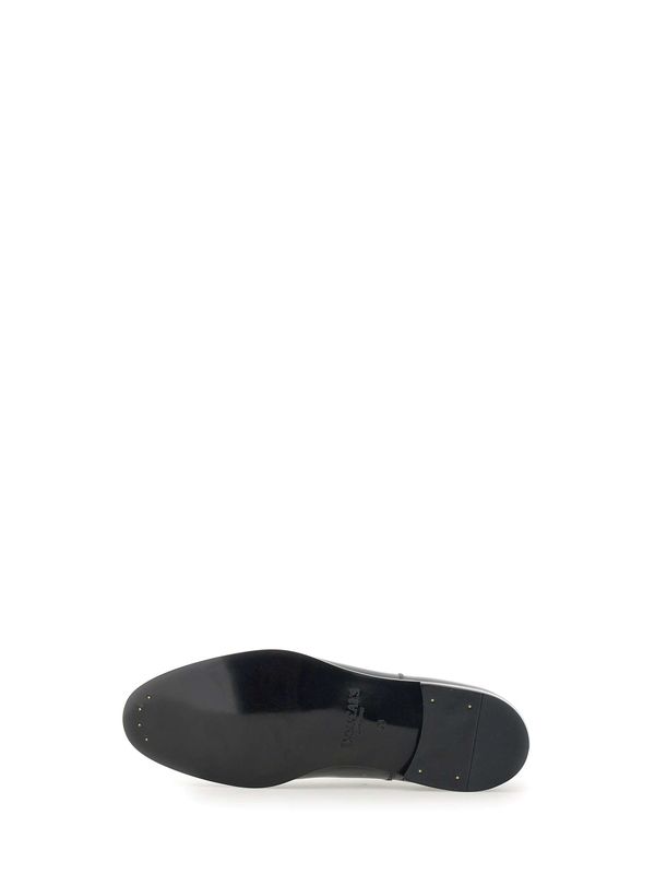 Black Leather Lace-Up Shoes