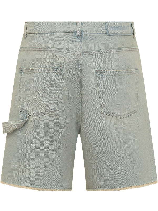 Logo Patch Cotton Denim Bermuda Shorts