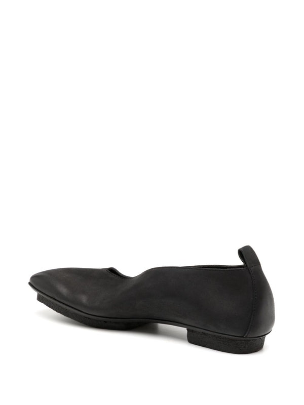 Asymmetric Toe Calfskin Flats