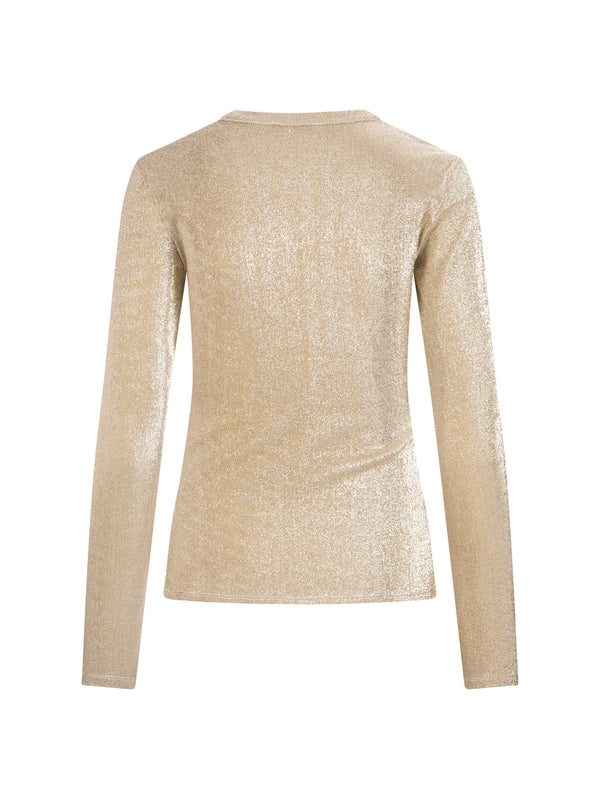 Asymmetric Metallic Long Sleeve Top