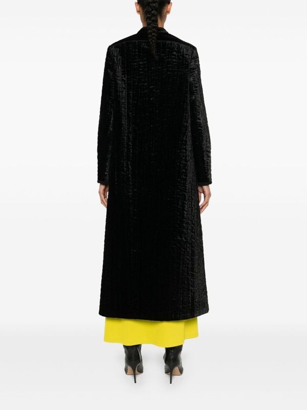 Black Quilted Long Coat