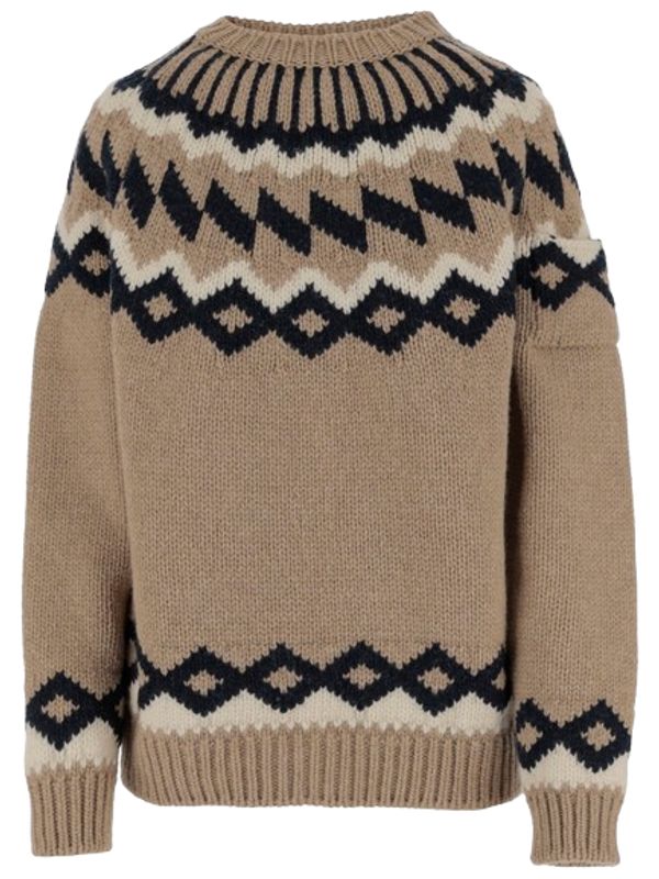 Jacquard Detail Wool Knit