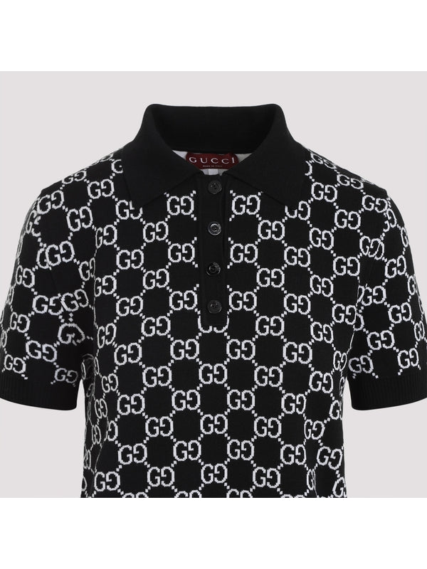 GG Logo Wool Blend Polo Shirt