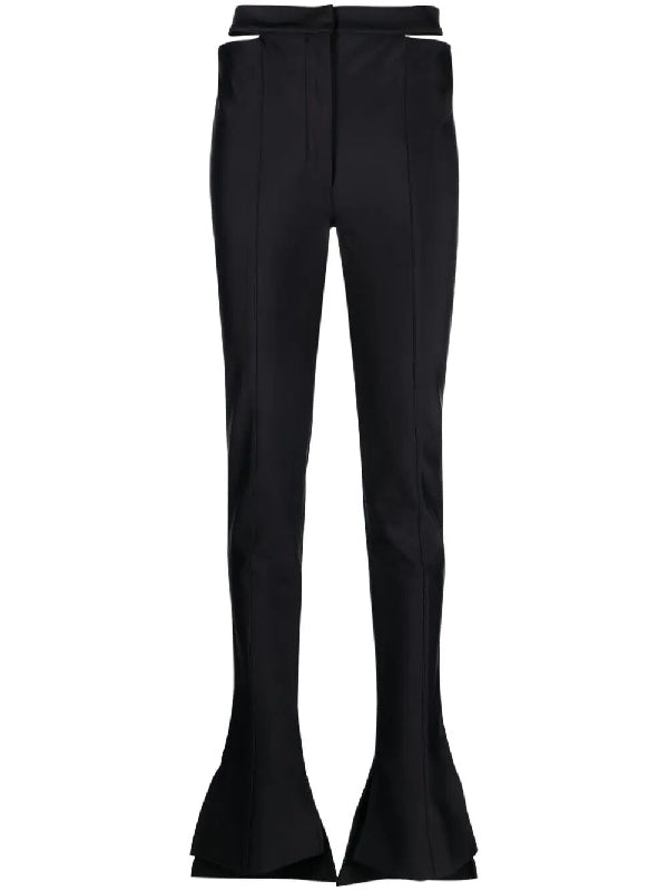 Cutout Waist Flare Jersey Leggings
  Pants