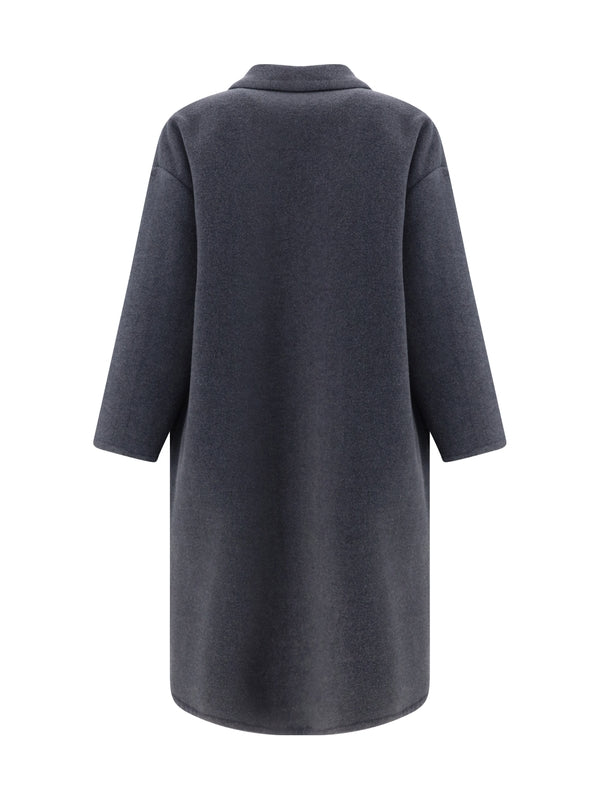 单排扣羊毛大衣