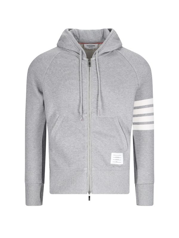 4-Bar Cotton Hoodie Zip-Up