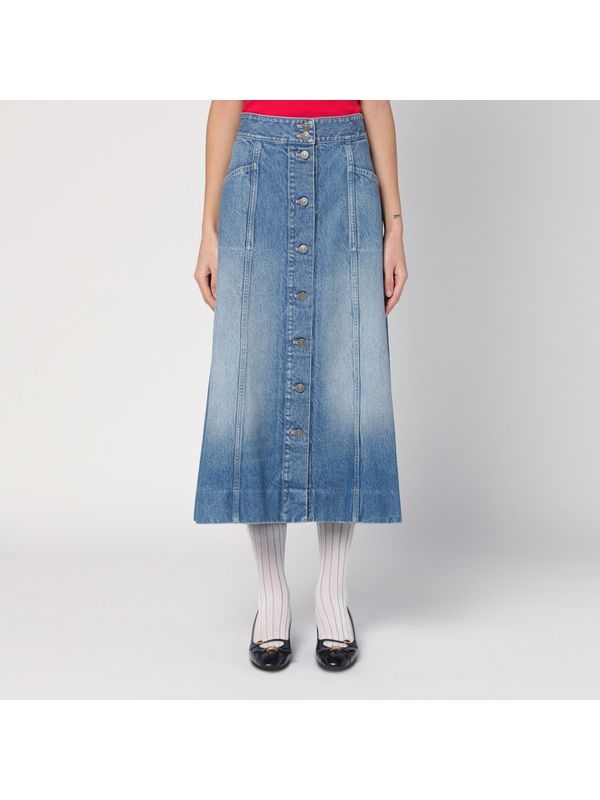 Washed Denim Skirt