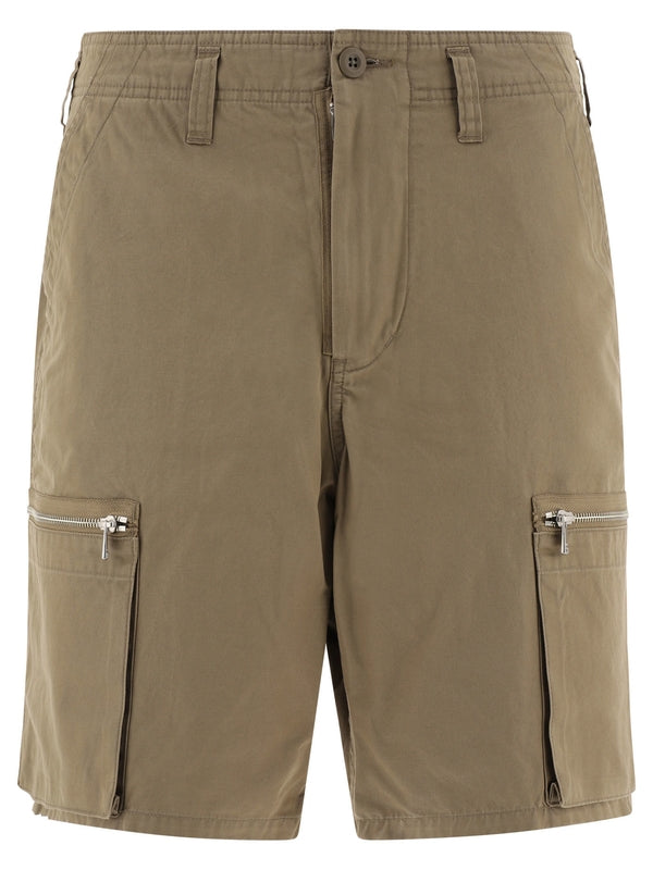 Zipper Pocket Cotton Bermuda Shorts