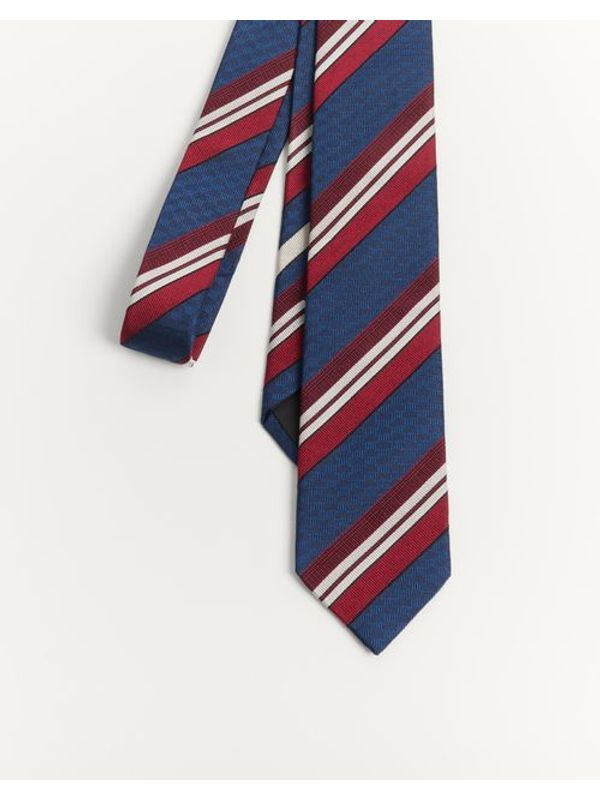 V Logo Jacquard Stripe Silk
  Tie