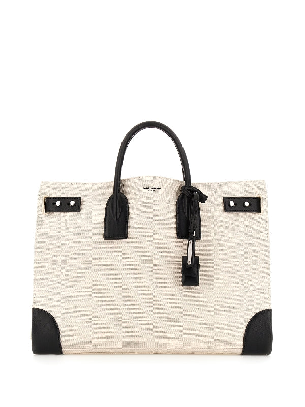 Canvas Leather Large Sac De Jour Slim Bag