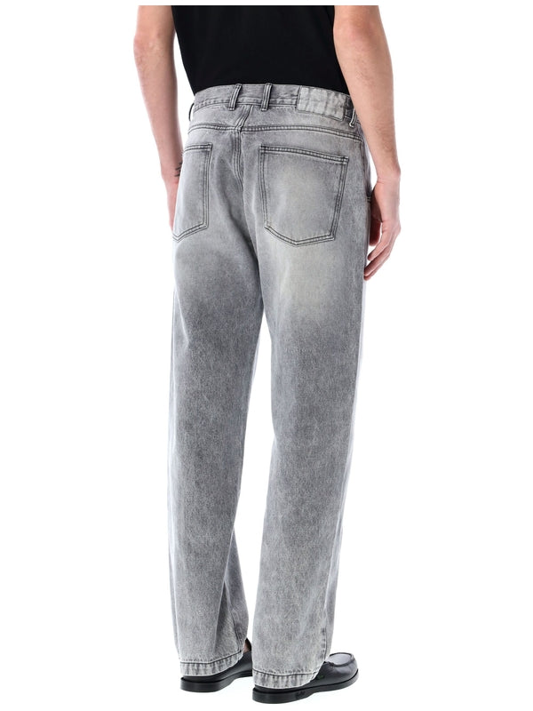 Washing Detail Cotton Denim Pants