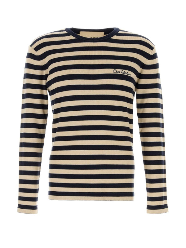Valentino Navy Striped Long Sleeve