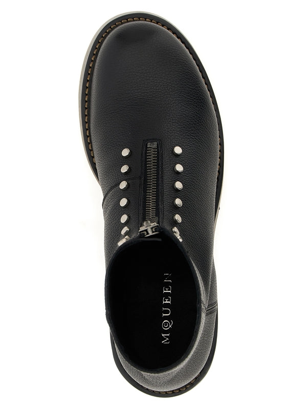 Alexander Mcqueen Black Lace-Up Boots