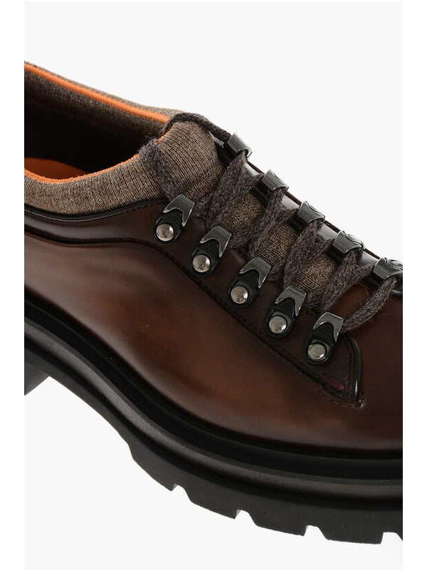 Santoni Brown Lace-Up Boots