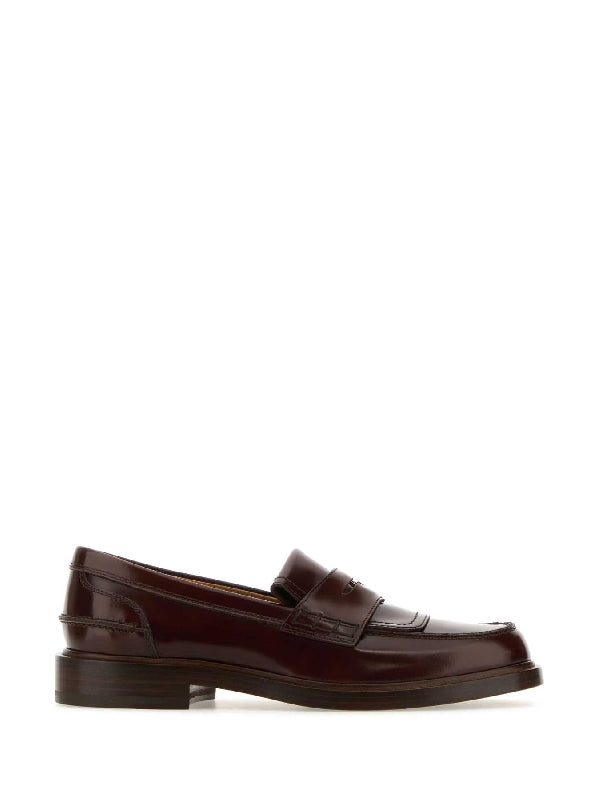 Brushed Leather Penny Loafers