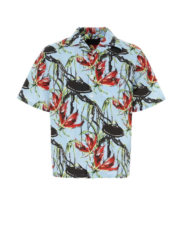 Allover Print Cotton Short Sleeve Shirt