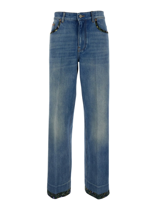 Back Logo Patch Denim Pants