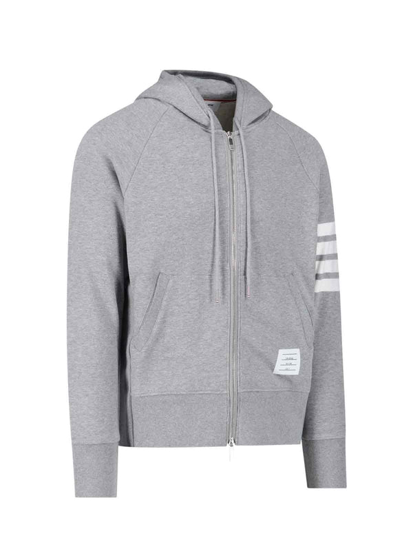 4-Bar Cotton Hoodie Zip-Up