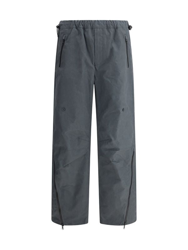 Twist Zipper Wide Cotton Pants