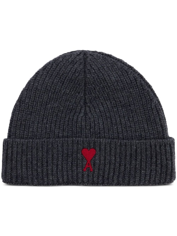 Heart Logo Embroidery Wool Beanie