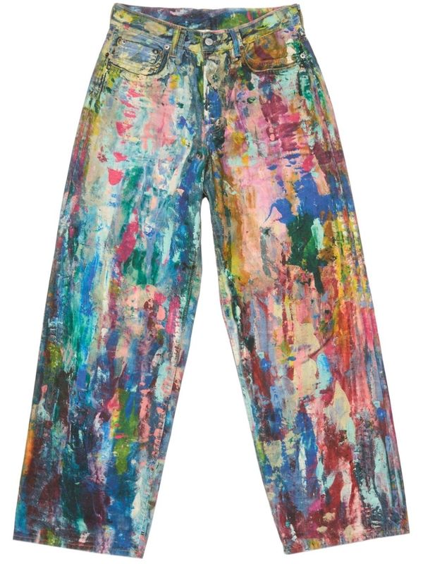 1981 Painting Effect Denim Pants