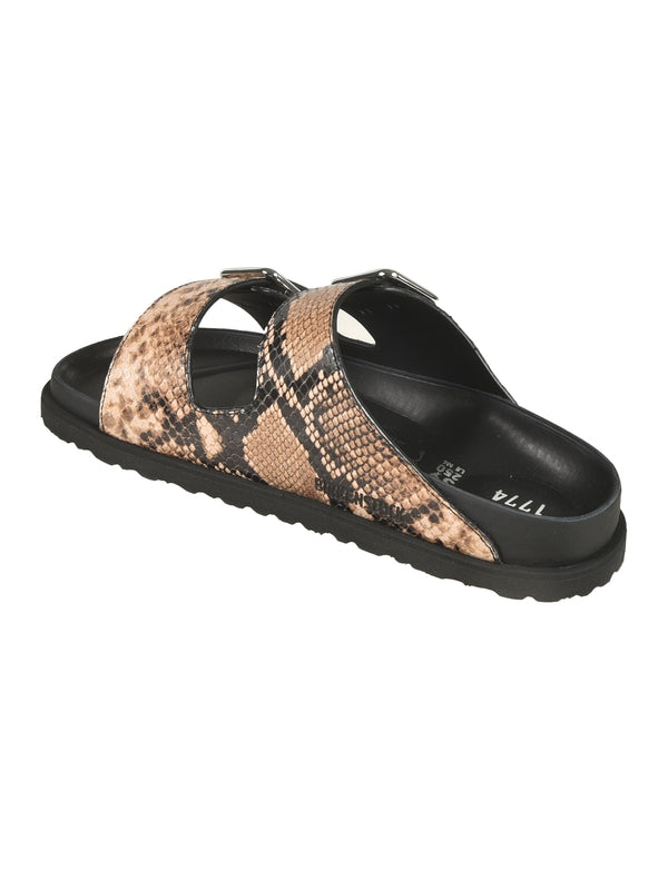 Arizona Buckle Strap Croc Effect Sandals