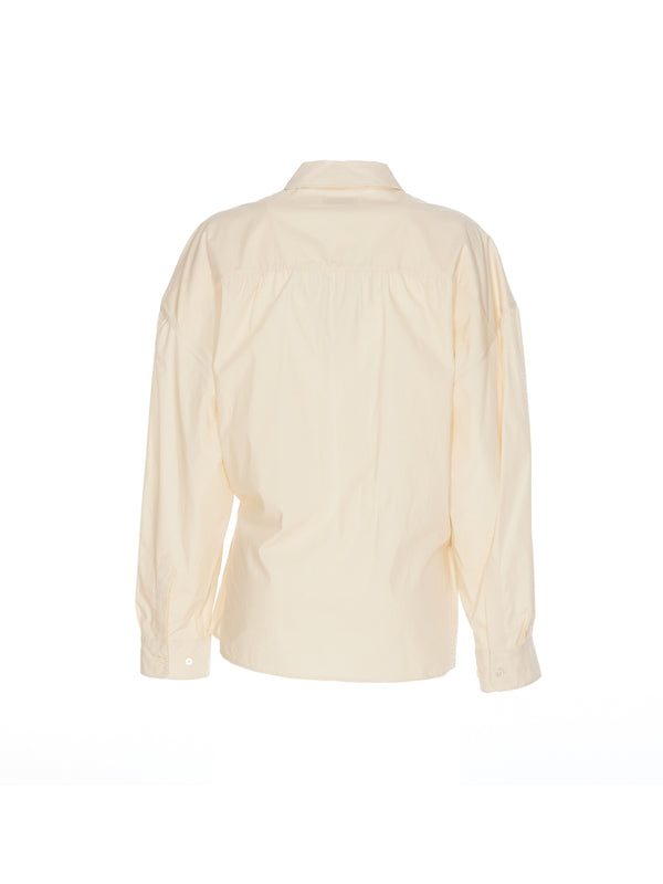 Beige Asymmetric Cotton Shirt