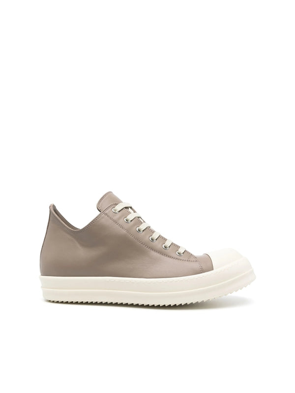 Rick Owens Grey White Low Top Sneakers