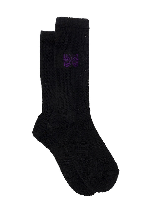 Pile Butterfly Embroidered Wool Socks