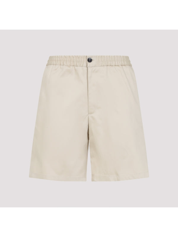 Button Detail Banding Cotton Shorts