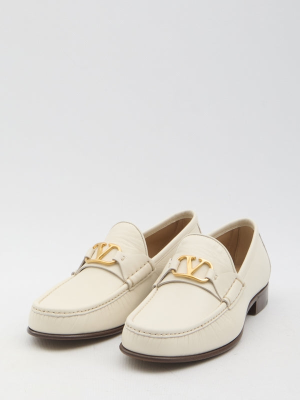 V Logo Calfskin Loafers