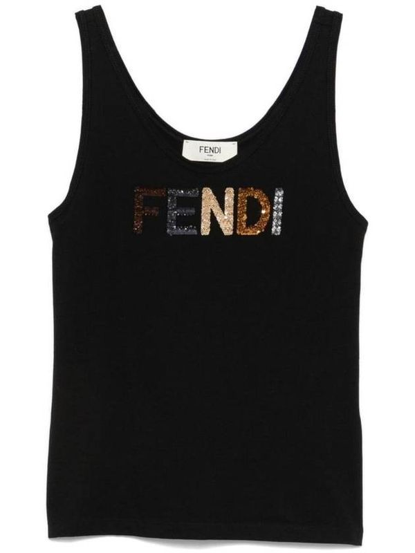 Sequin Logo Embroidered Tank Top