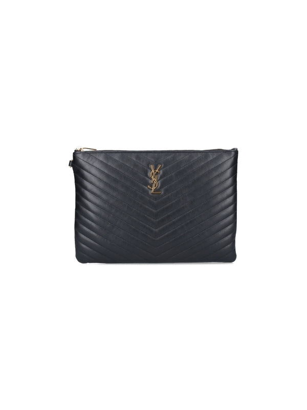 Cassandra Matelassé Leather Clutch Bag