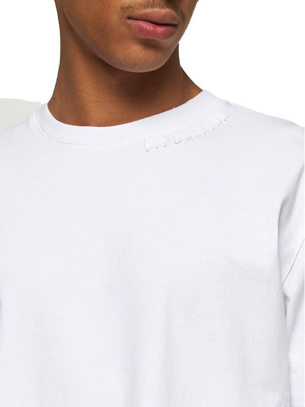 White Cotton Short-Sleeve T-Shirt