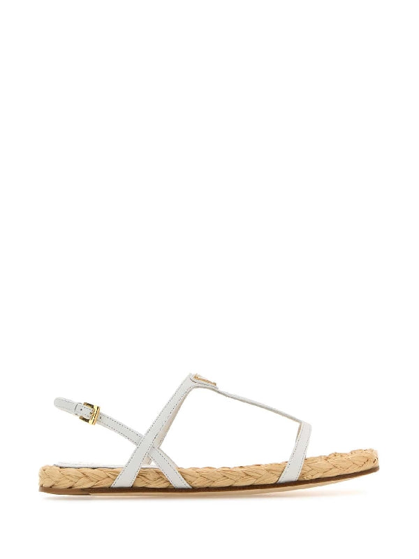 Triangle Logo Strap Flat Sandals