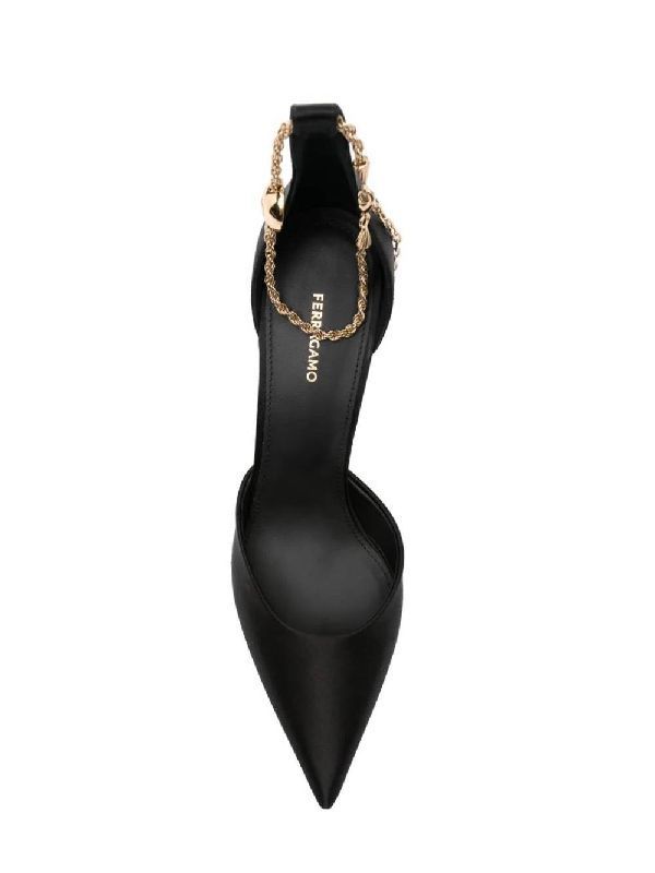 Chain Anklet Satin Sandal Heels