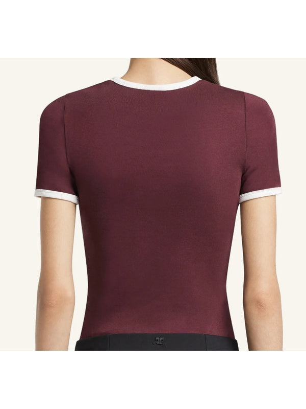 Courrèges Burgundy Half Sleeve
