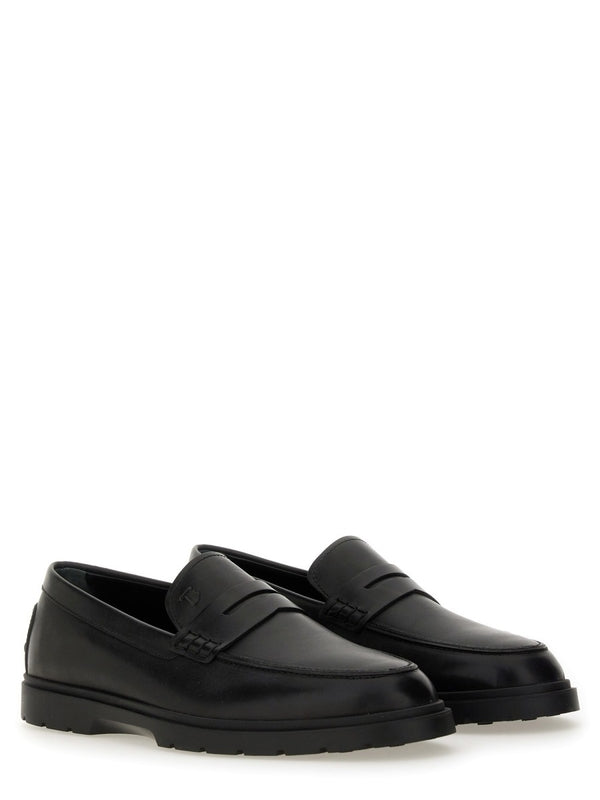 Black Leather Penny Loafers